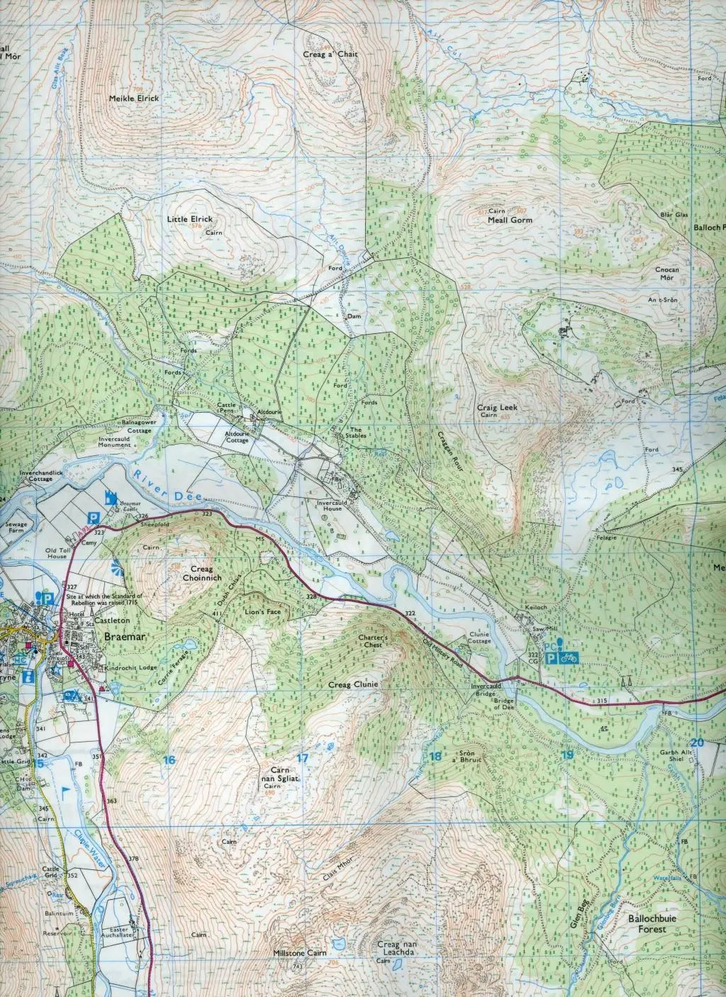 Bild: 9780319469767 | Braemar, Tomintoul &amp; Glen Avon, Beinn a' Bhuird &amp; Ben Avon | Survey