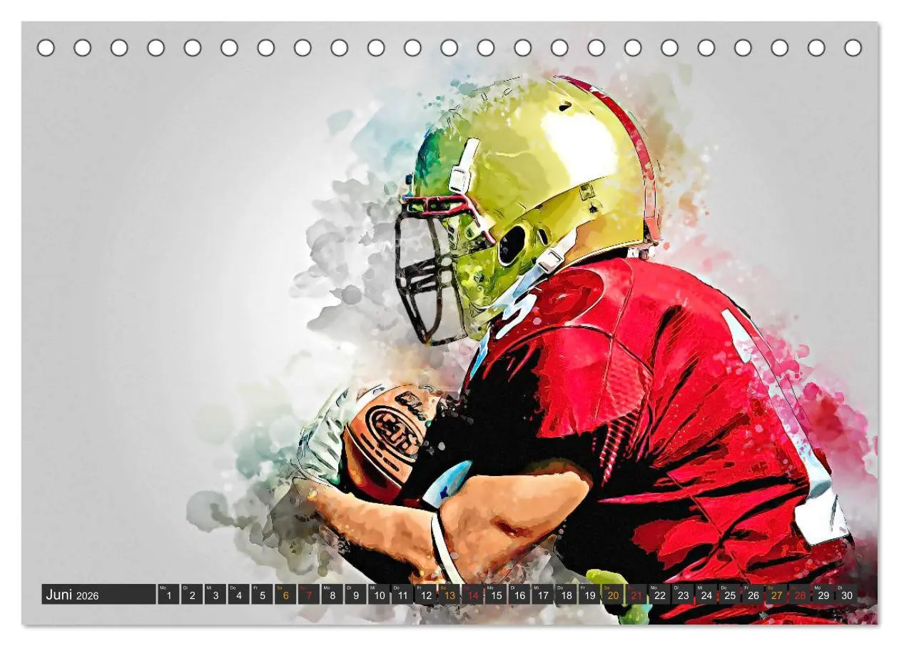 Bild: 9783457919767 | American Football extrem (Tischkalender 2026 DIN A5 quer), CALVENDO...