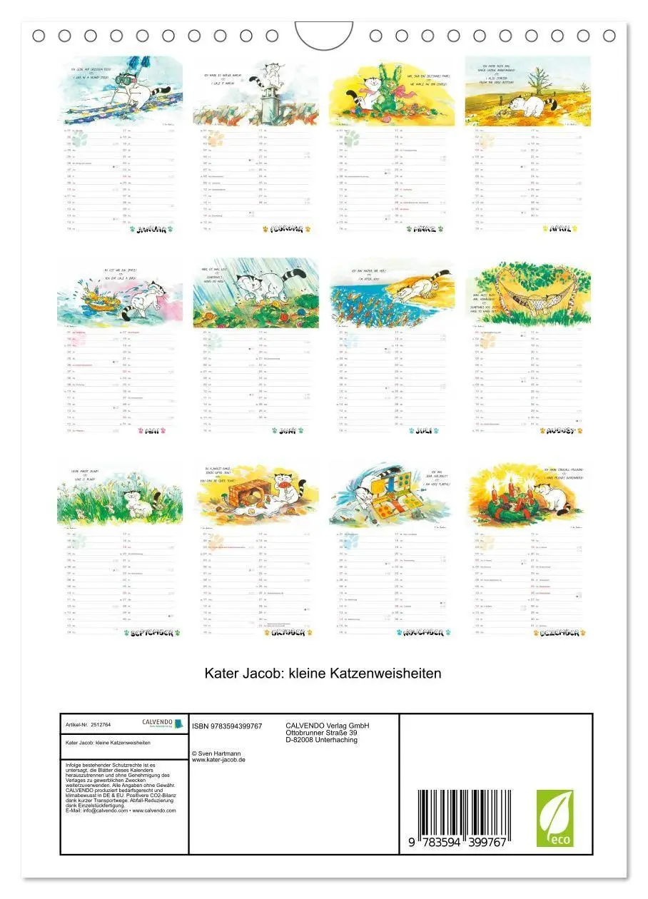 Bild: 9783594399767 | Kater Jacob: kleine Katzenweisheiten (Wandkalender 2027 DIN A4...