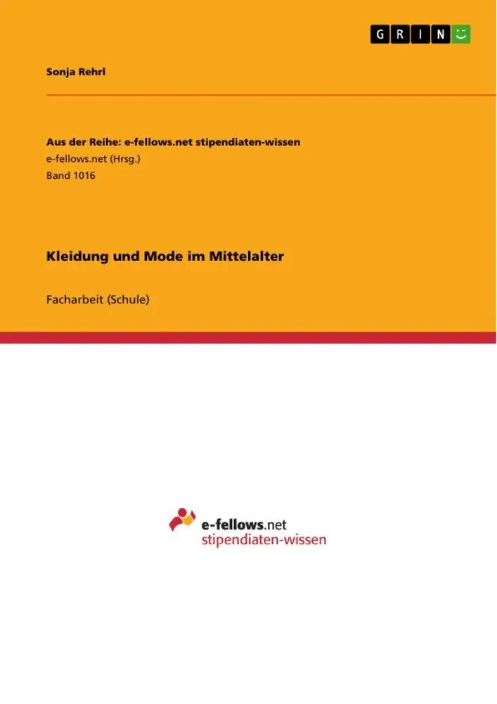 Cover: 9783656769767 | Kleidung und Mode im Mittelalter | Sonja Rehrl | Taschenbuch | 24 S.