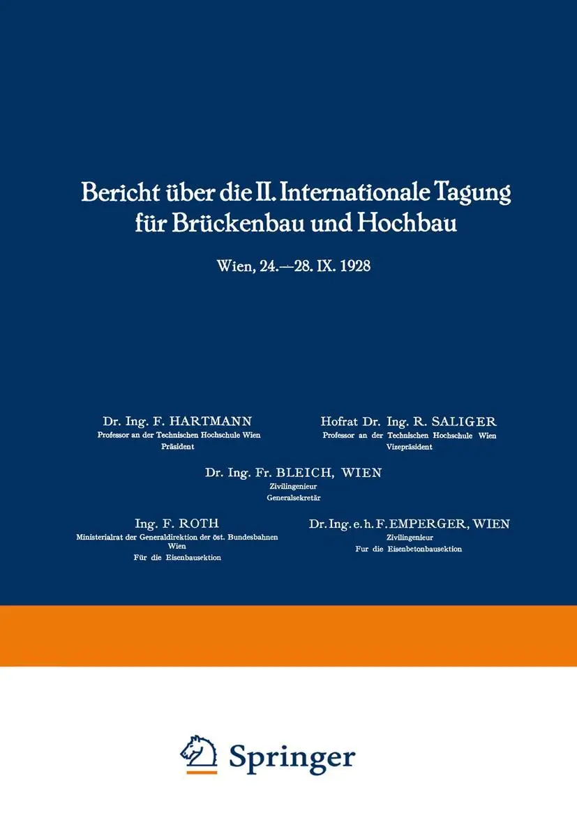 Cover: 9783709159767 | Bericht über die II. Internationale Tagung für Brückenbau und...