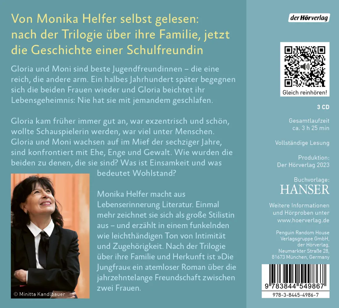 Bild: 9783844549867 | Die Jungfrau, 3 Audio-CD | Monika Helfer | Audio-CD | 3 CDs | Deutsch