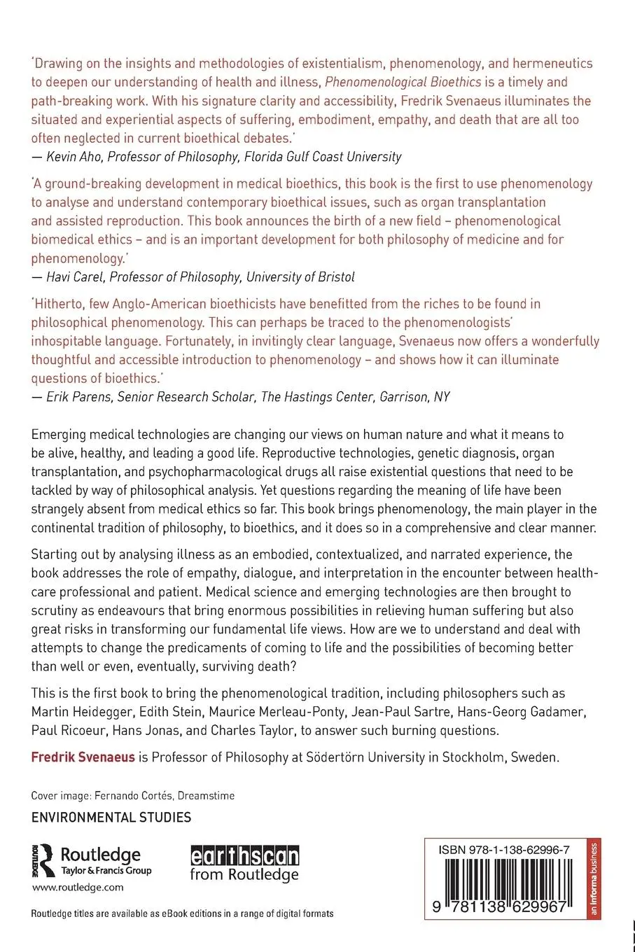 Rückseite: 9781138629967 | Phenomenological Bioethics | Fredrik Svenaeus | Taschenbuch | Englisch