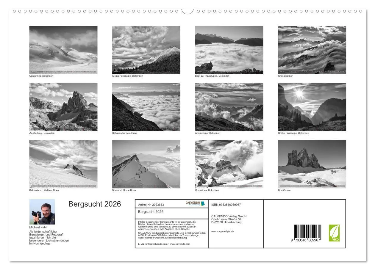Bild: 9783516089967 | Bergsucht 2026 (hochwertiger Premium Wandkalender 2026 DIN A2...