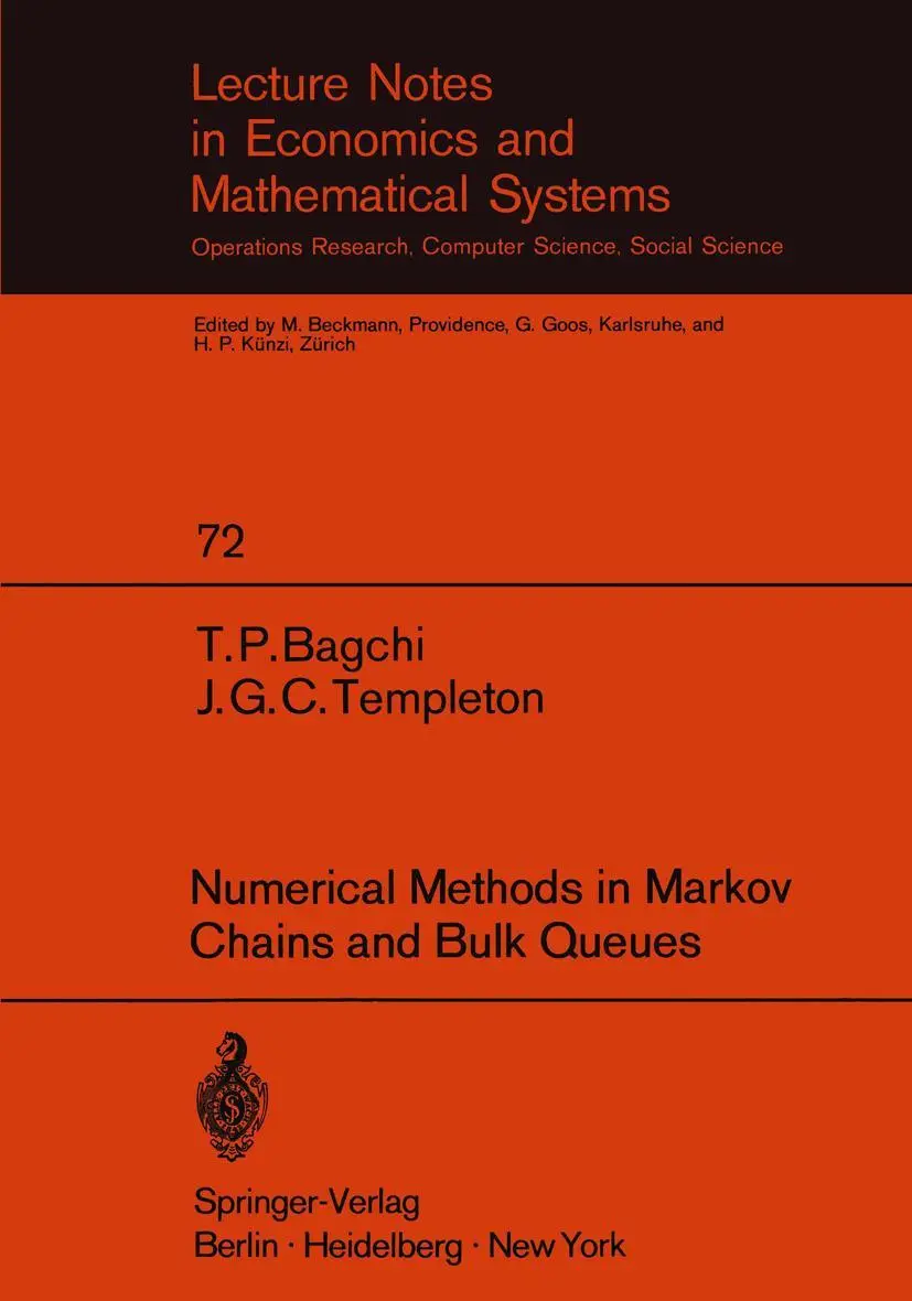 Cover: 9783540059967 | Numerical Methods in Markov Chains and Bulk Queues | Bagchi (u. a.)