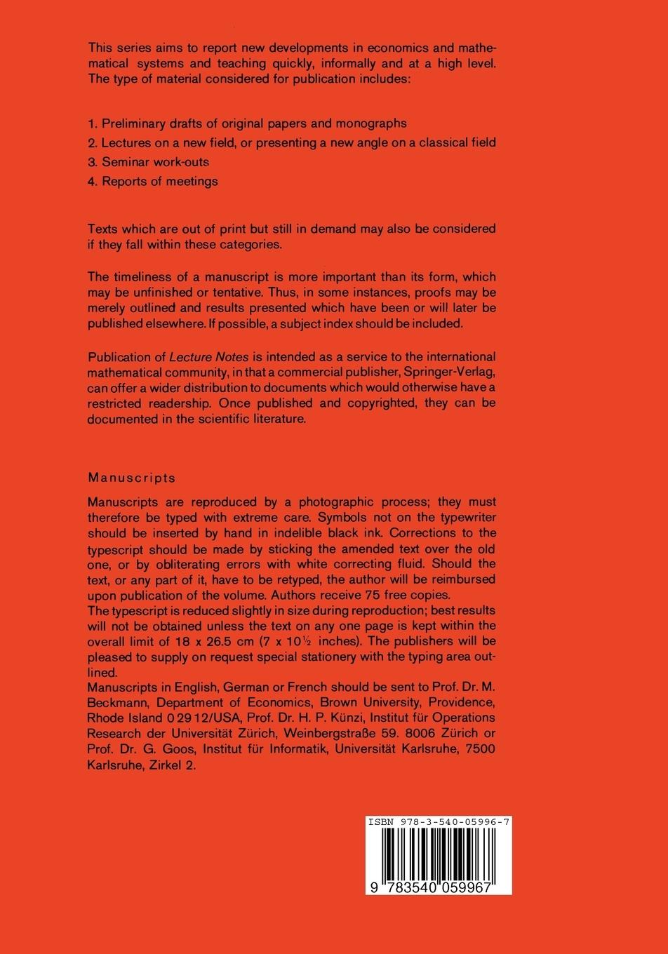 Rückseite: 9783540059967 | Numerical Methods in Markov Chains and Bulk Queues | Bagchi (u. a.)