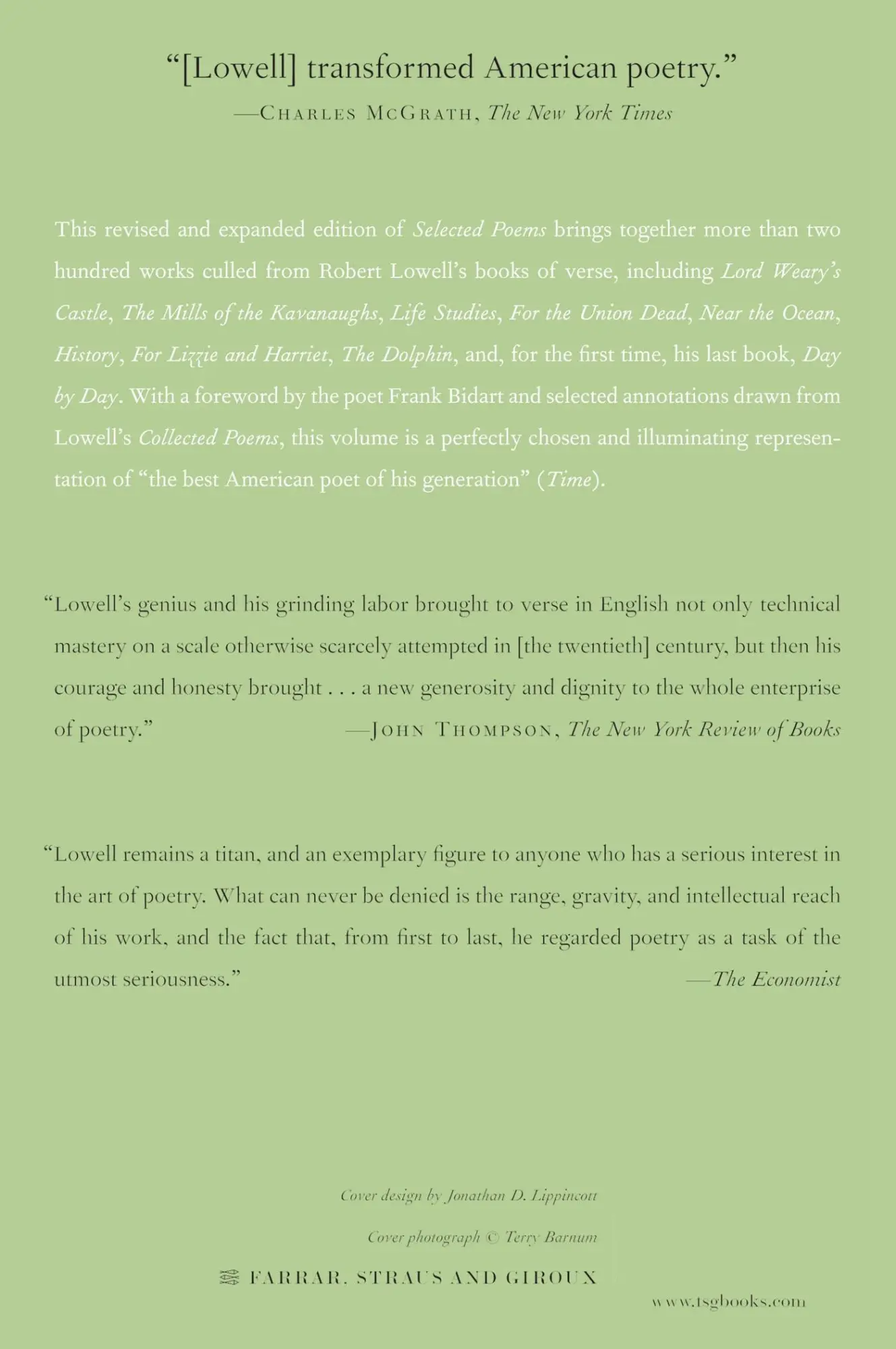 Rückseite: 9780374530068 | Selected Poems | Robert Lowell | Taschenbuch | Englisch | 2007