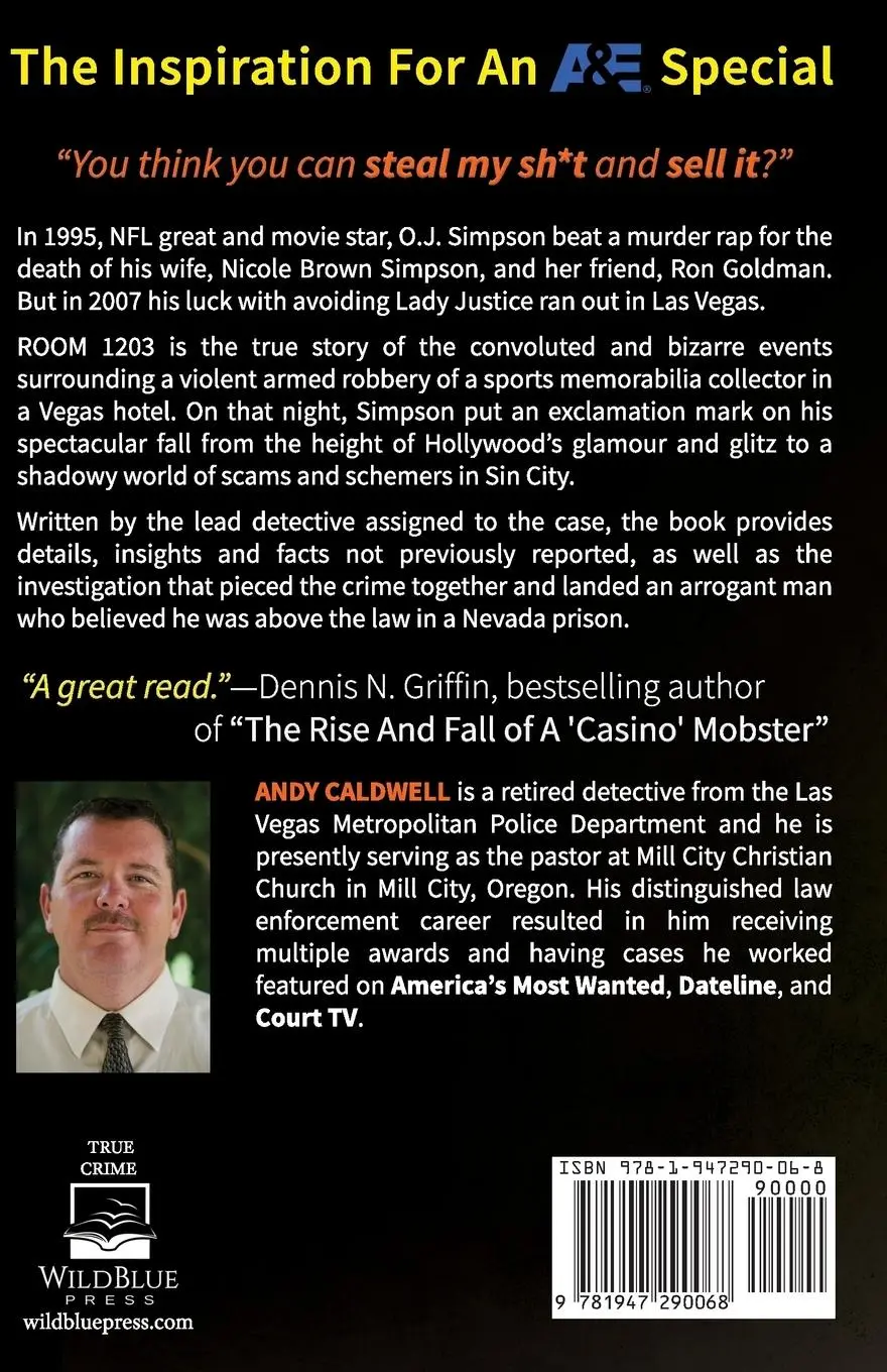 Rückseite: 9781947290068 | Room 1203 | O.J. Simpson's Las Vegas Conviction | Andy Caldwell | Buch