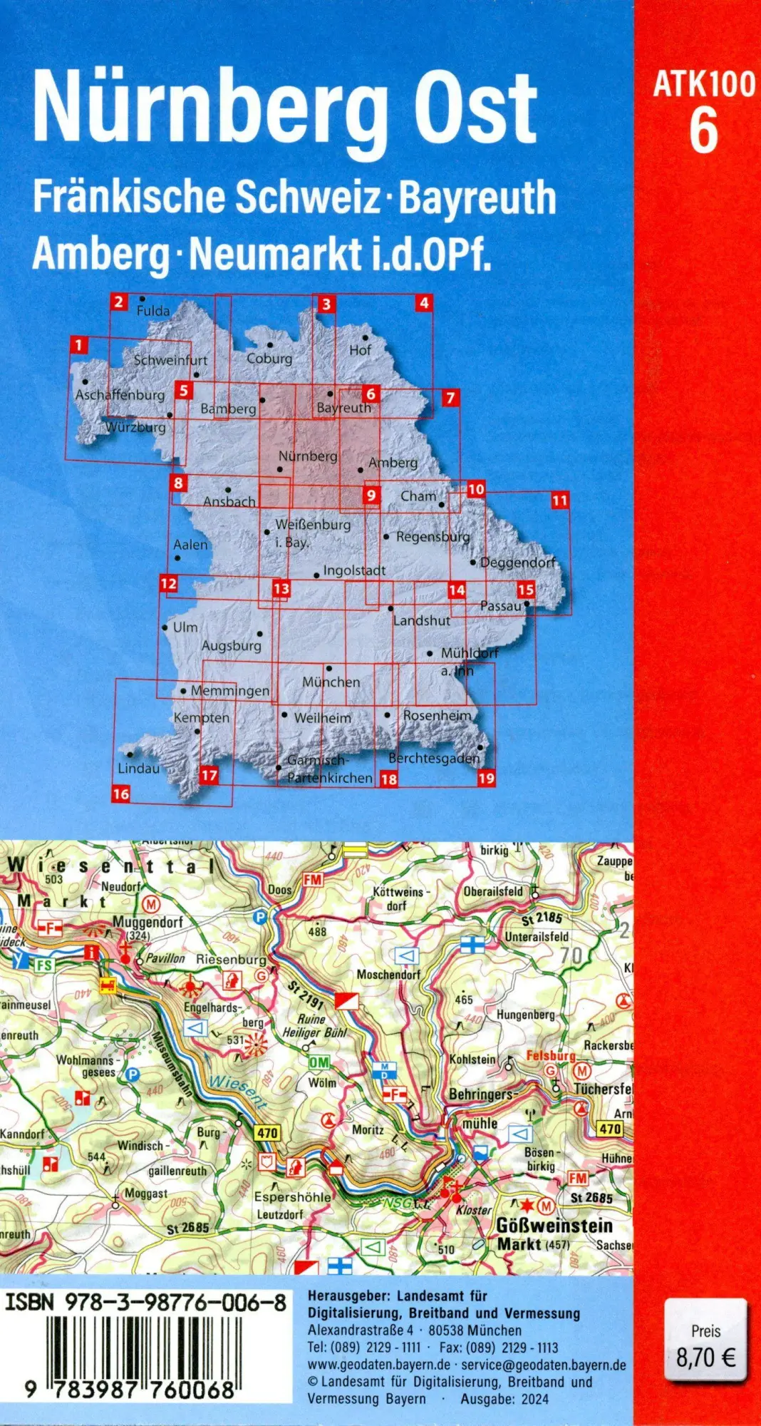 Bild: 9783987760068 | ATK100-6 Nürnberg Ost (Amtliche Topographische Karte 1:100000) | 2024