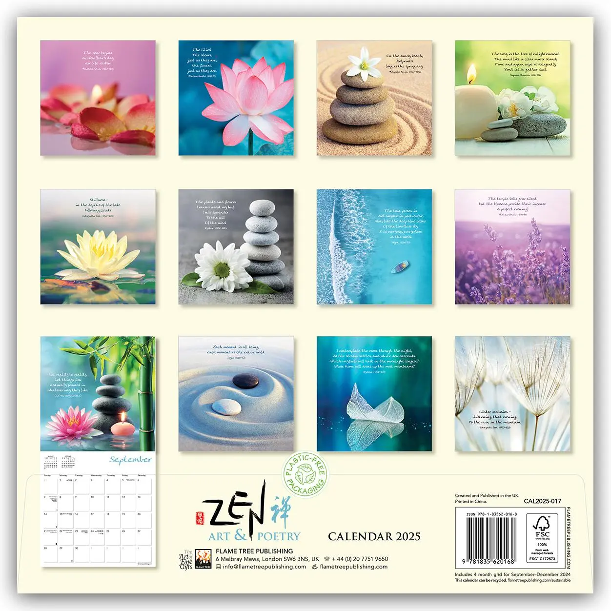Rückseite: 9781835620168 | Zen Art &amp; Poetry Wall Calendar 2025 (Art Calendar) | Publishing | 2025