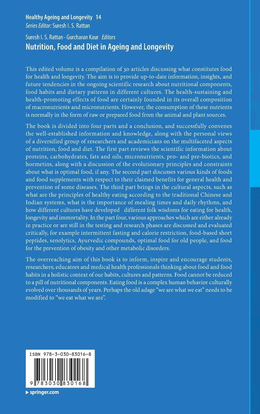 Rückseite: 9783030830168 | Nutrition, Food and Diet in Ageing and Longevity | Kaur (u. a.) | Buch