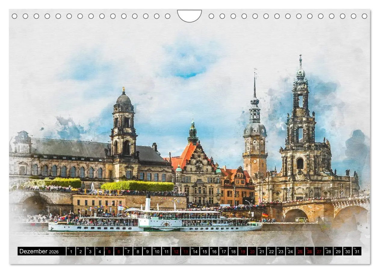 Bild: 9783457860168 | Sächsische Dampfer Aquarelle (Wandkalender 2026 DIN A4 quer),...