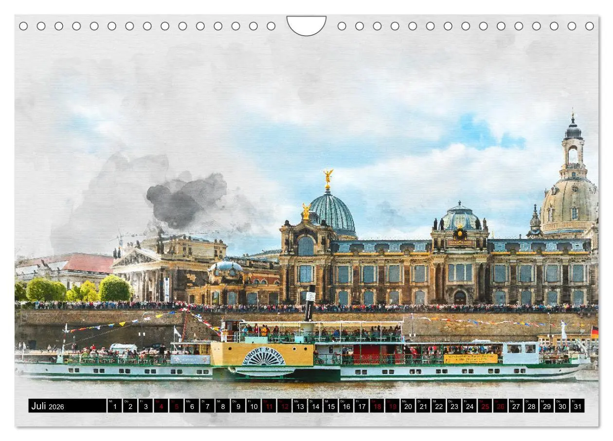 Bild: 9783457860168 | Sächsische Dampfer Aquarelle (Wandkalender 2026 DIN A4 quer),...