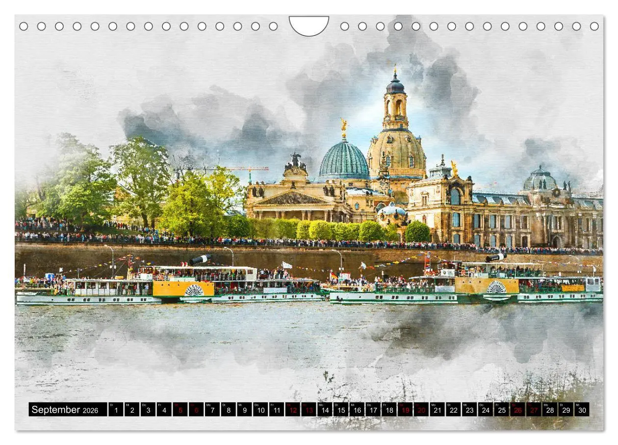 Bild: 9783457860168 | Sächsische Dampfer Aquarelle (Wandkalender 2026 DIN A4 quer),...