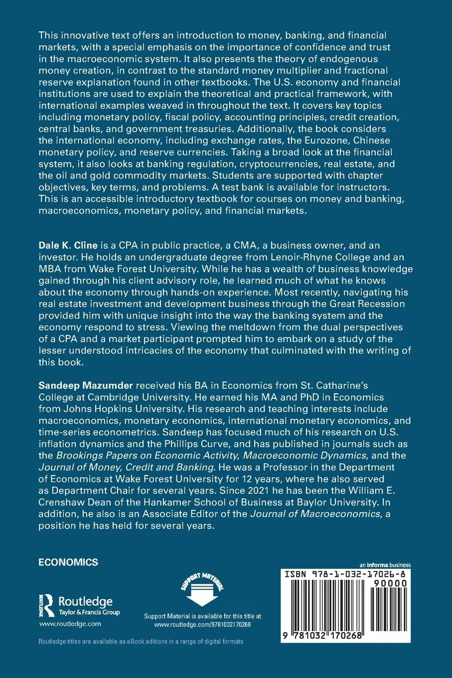 Rückseite: 9781032170268 | Money, Banking, and Financial Markets | Dale K. Cline (u. a.) | Buch