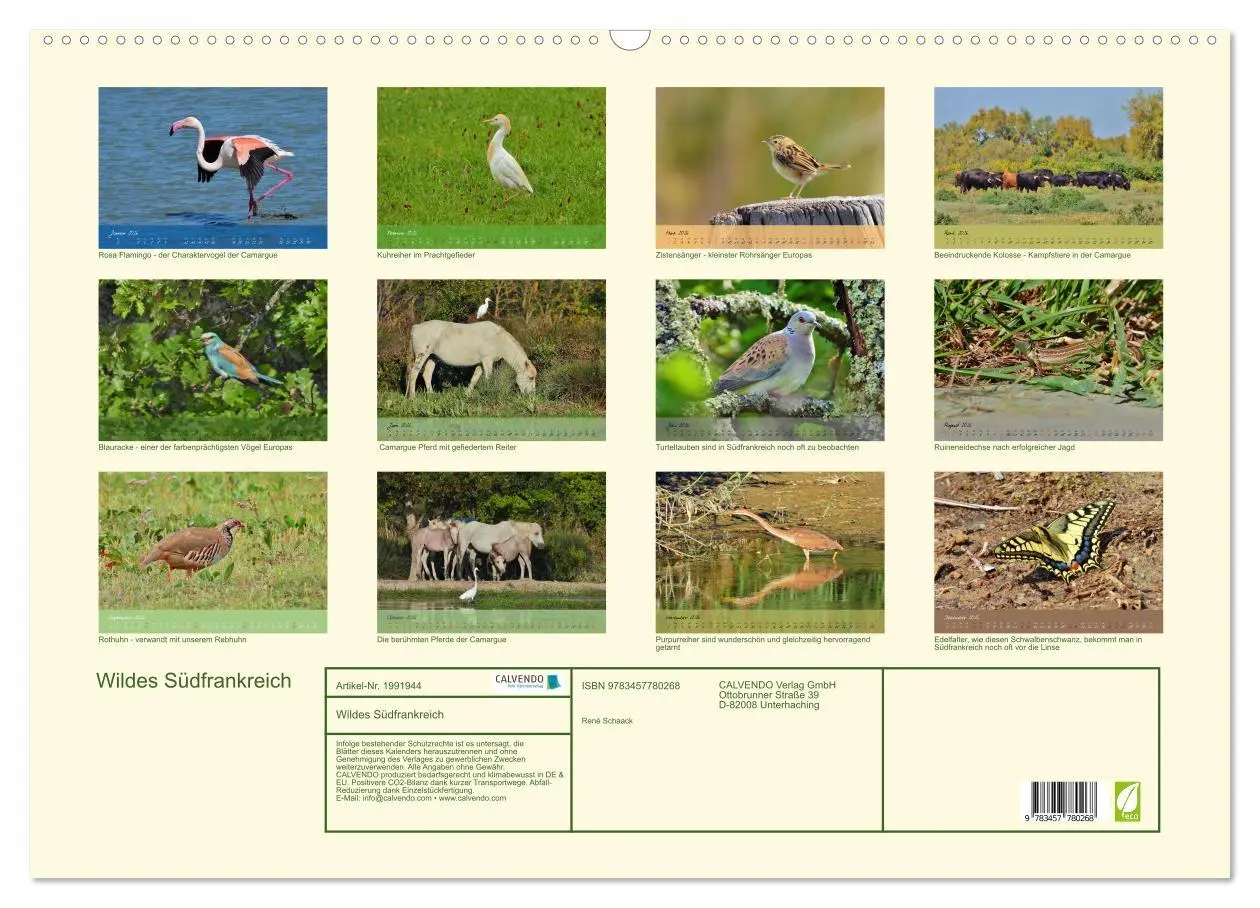 Bild: 9783457780268 | Wildes Südfrankreich (Wandkalender 2026 DIN A2 quer), CALVENDO...