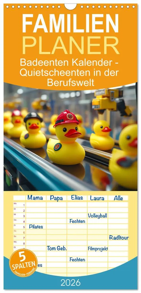 Cover: 9783516490268 | Familienplaner 2026 - Badeenten Kalender - Quietscheenten in der...