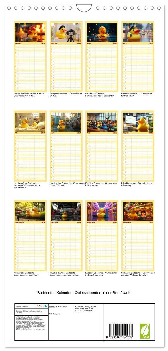 Bild: 9783516490268 | Familienplaner 2026 - Badeenten Kalender - Quietscheenten in der...