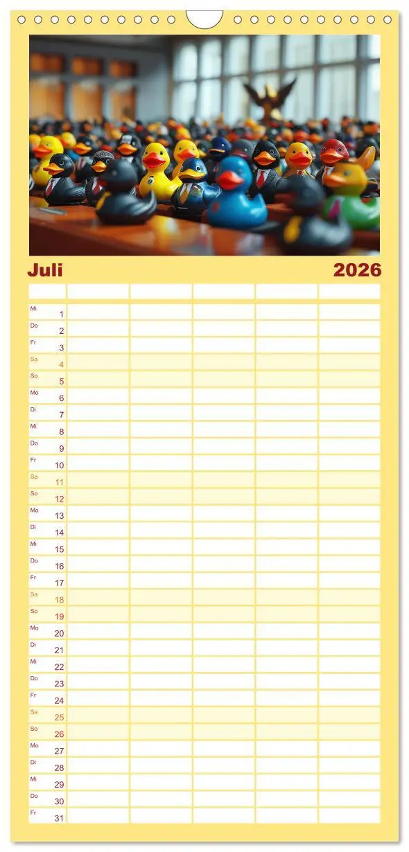 Bild: 9783516490268 | Familienplaner 2026 - Badeenten Kalender - Quietscheenten in der...