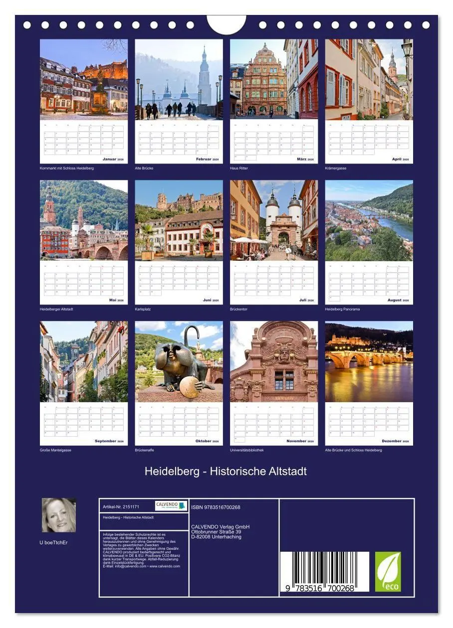 Bild: 9783516700268 | Heidelberg - Historische Altstadt (Wandkalender 2026 DIN A4 hoch),...