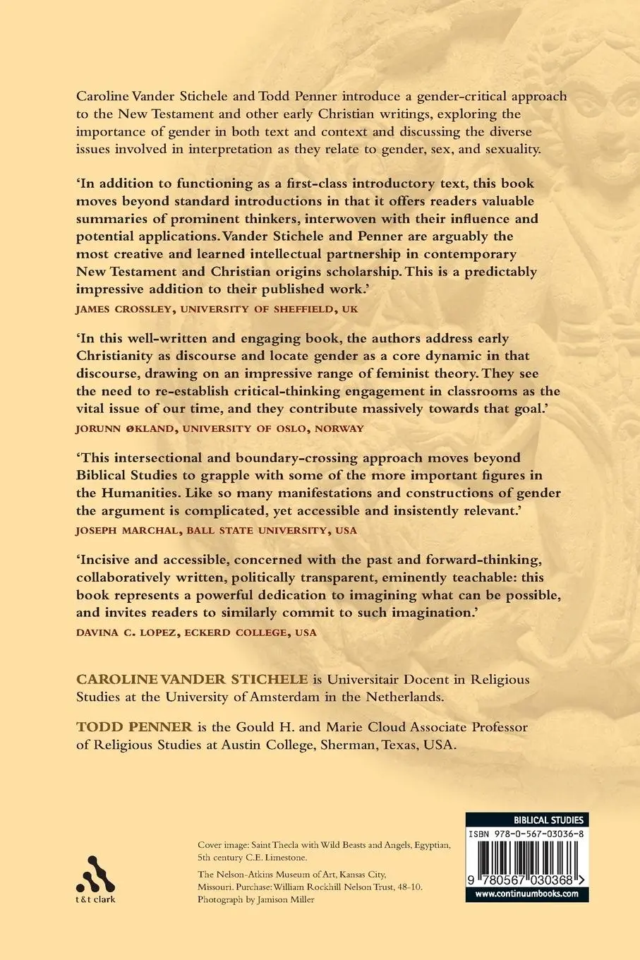 Rückseite: 9780567030368 | Contextualizing Gender in Early Christian Discourse | Stichele (u. a.)