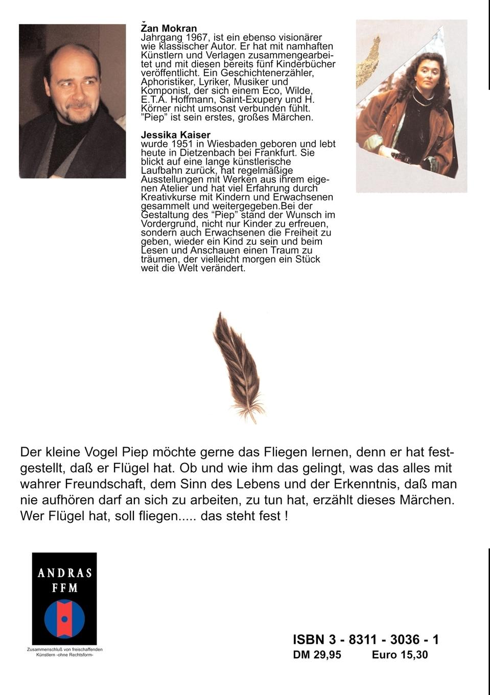 Rückseite: 9783831130368 | Der kleine Vogel Piep | Zan Mokran | Taschenbuch | 204 S. | Deutsch