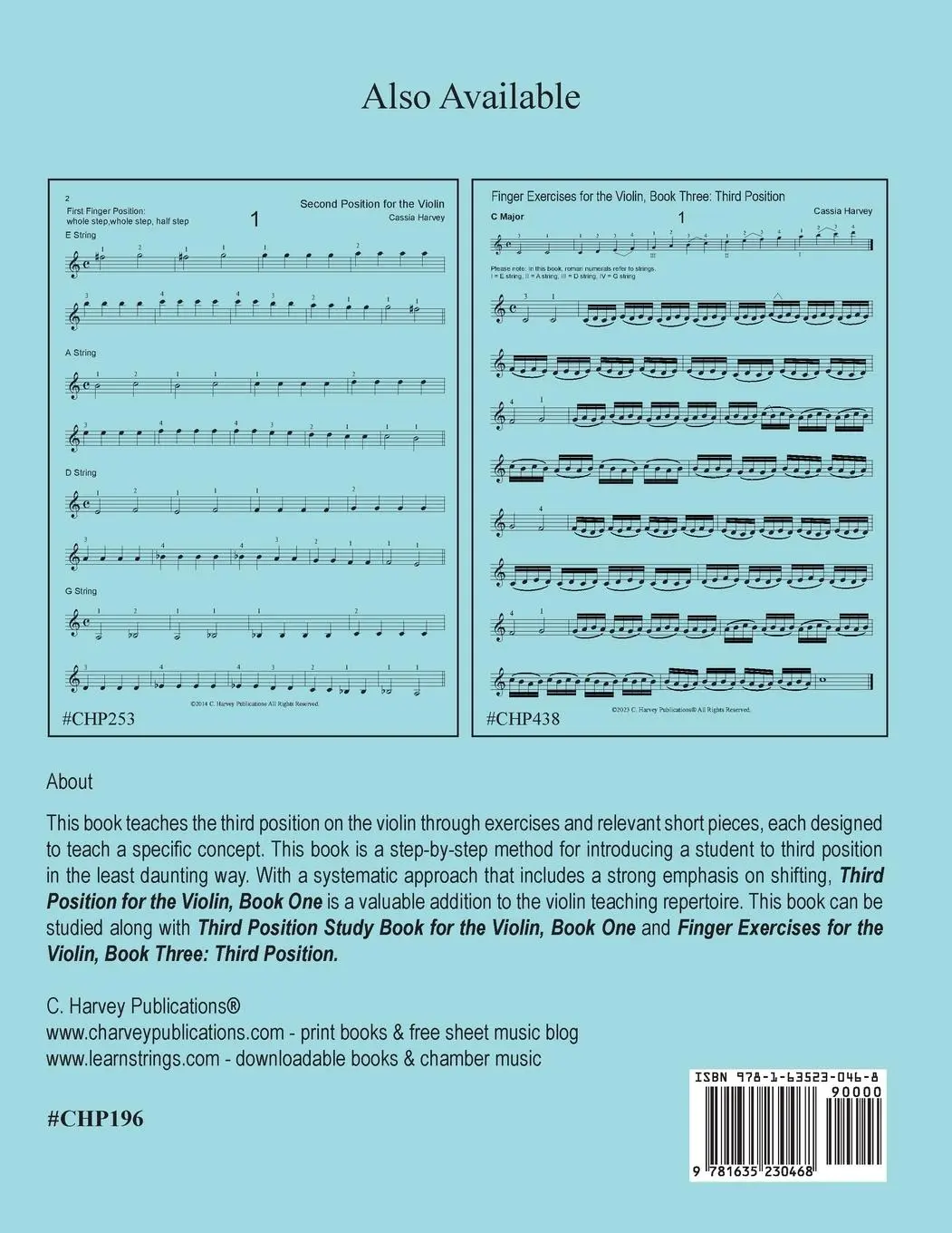 Rückseite: 9781635230468 | Third Position for the Violin, Book One | Cassia Harvey | Taschenbuch