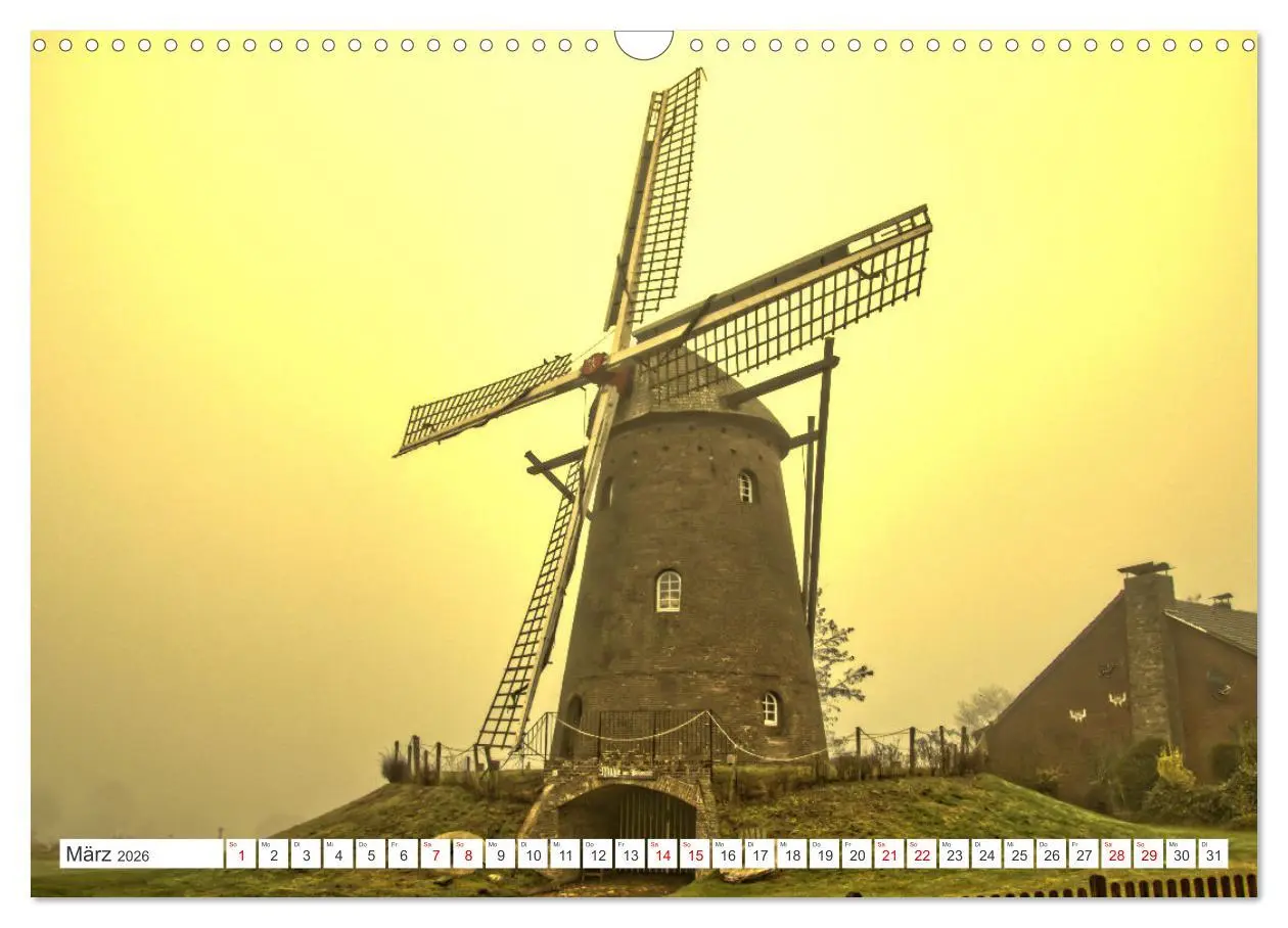 Bild: 9783457520468 | Besondere Windmühlen am Niederrhein (Wandkalender 2026 DIN A3...