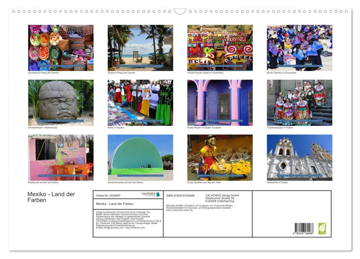 Bild: 9783516160468 | Mexiko - Land der Farben (Wandkalender 2026 DIN A2 quer), CALVENDO...