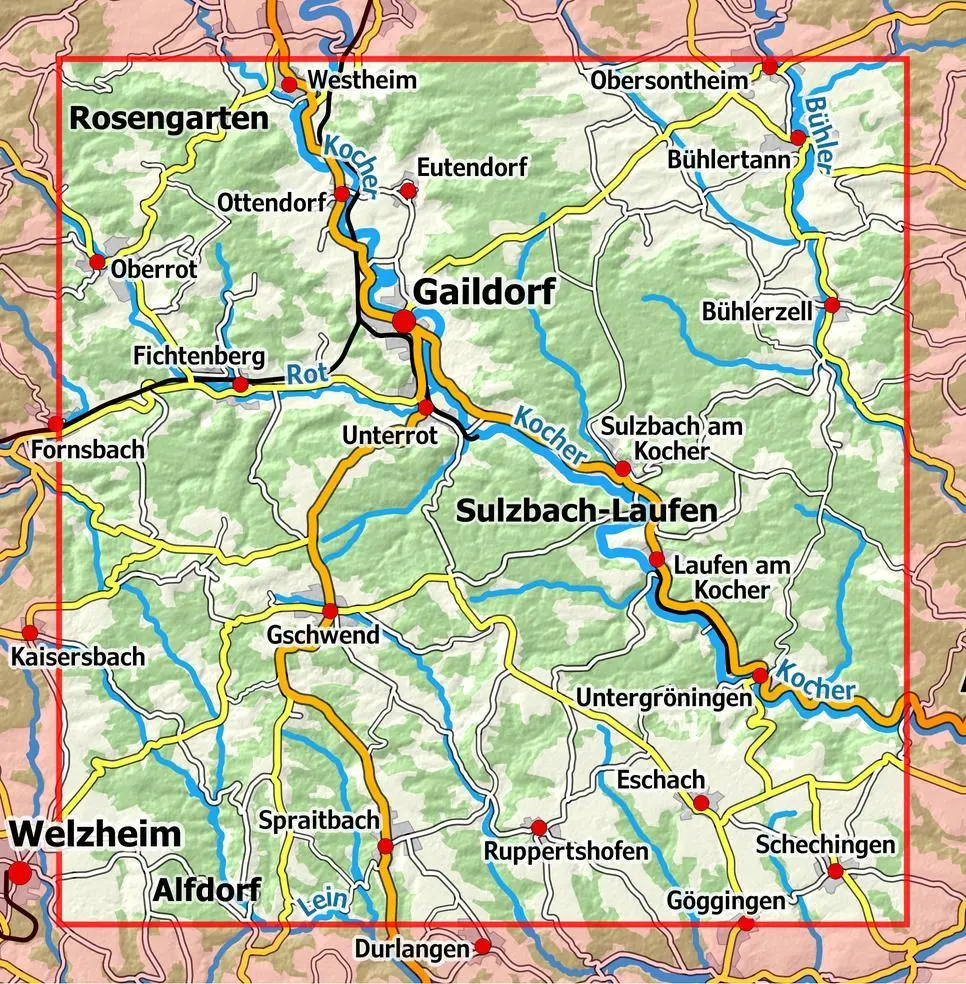 Bild: 9783960990468 | Gaildorf und Umgebung | NaturNavi | (Land-)Karte | 1 S. | Deutsch
