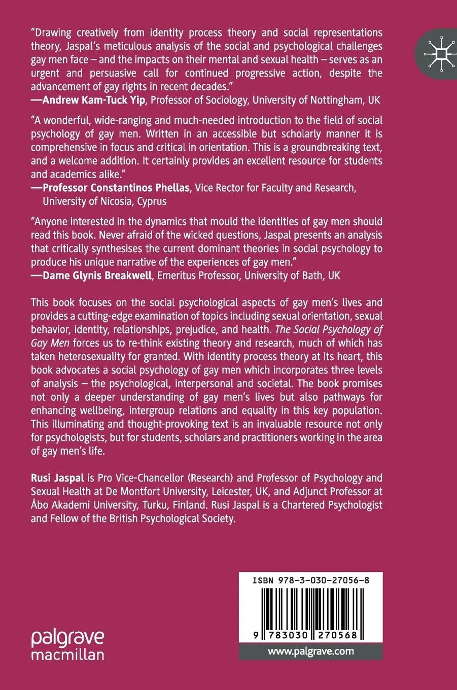 Rückseite: 9783030270568 | The Social Psychology of Gay Men | Rusi Jaspal | Buch | ix | Englisch