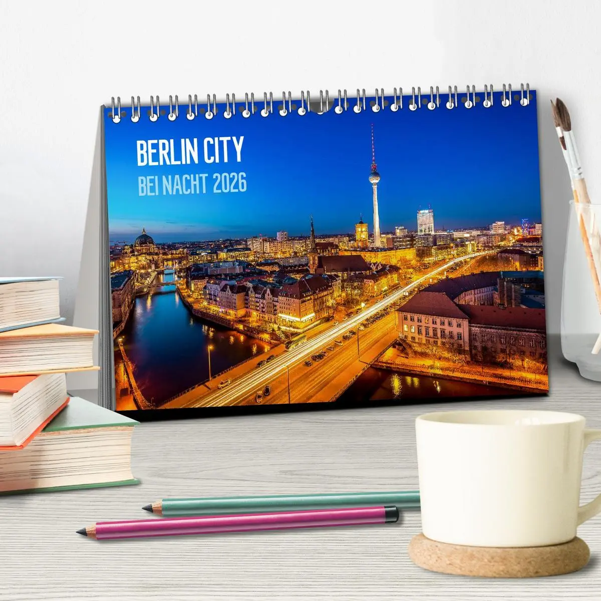 Bild: 9783516080568 | Berlin City bei Nacht (Tischkalender 2026 DIN A5 quer), CALVENDO...