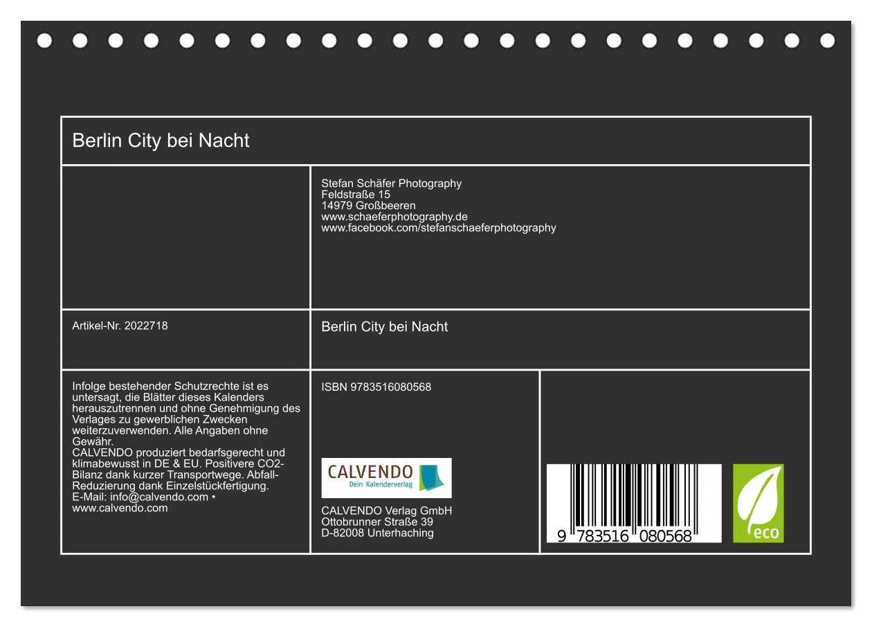 Bild: 9783516080568 | Berlin City bei Nacht (Tischkalender 2026 DIN A5 quer), CALVENDO...