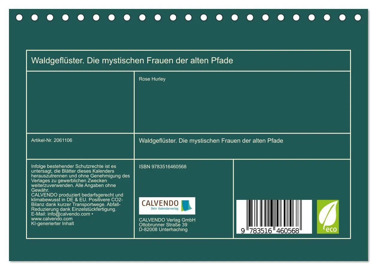Bild: 9783516460568 | Waldgeflüster. Die mystischen Frauen der alten Pfade (Tischkalender...