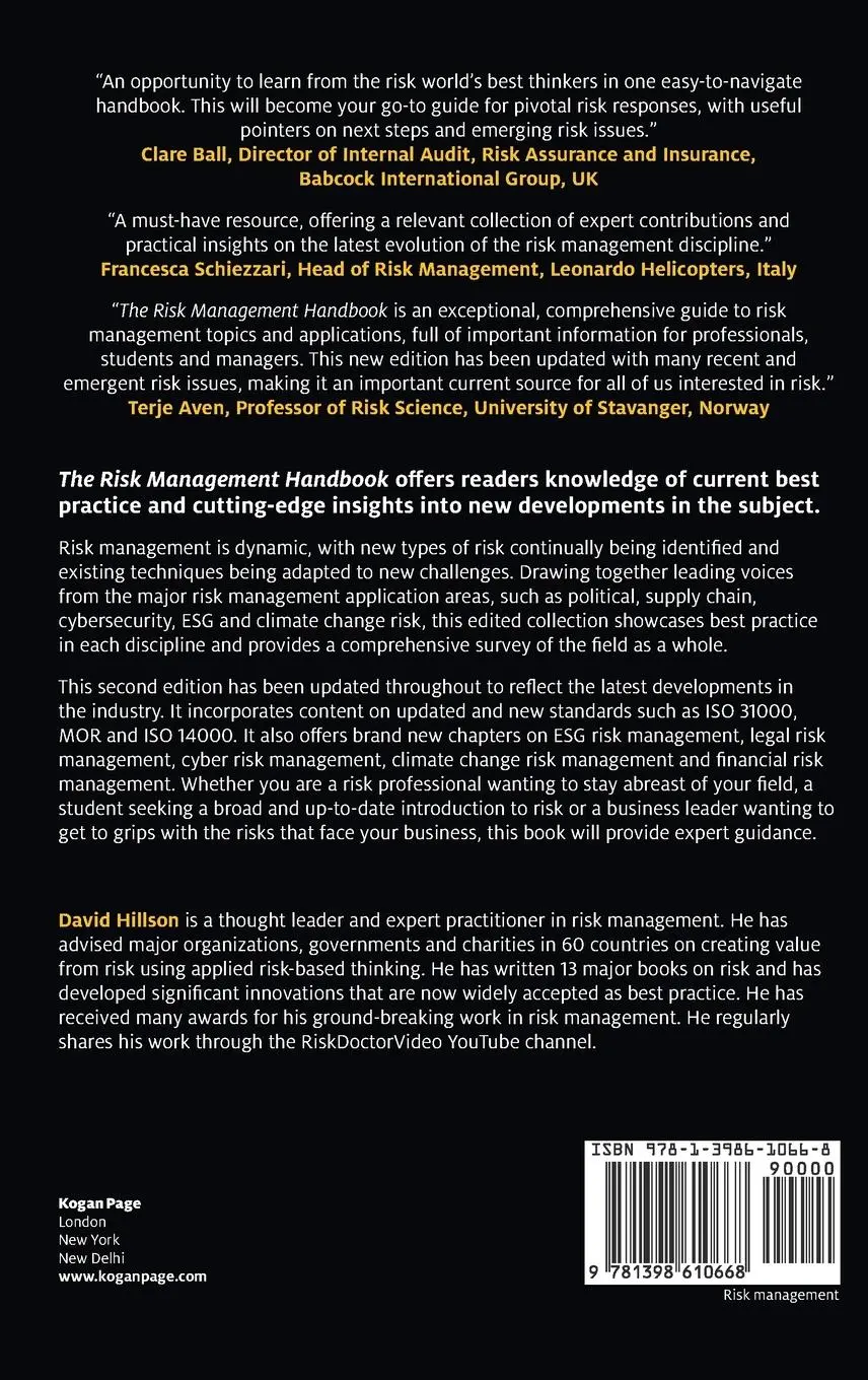 Rückseite: 9781398610668 | Risk Management Handbook | David Hillson | Buch | Englisch | 2023