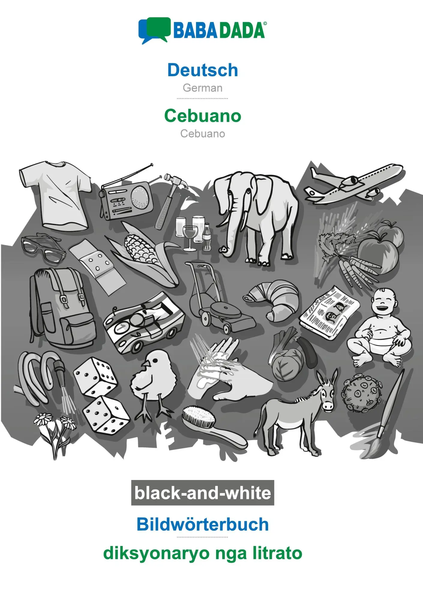 Cover: 9783366040668 | BABADADA black-and-white, Deutsch - Cebuano, Bildwörterbuch -...