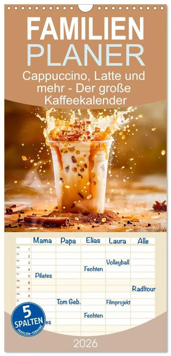 Cover: 9783516690668 | Familienplaner 2026 - Cappuccino, Latte und mehr - Der große...