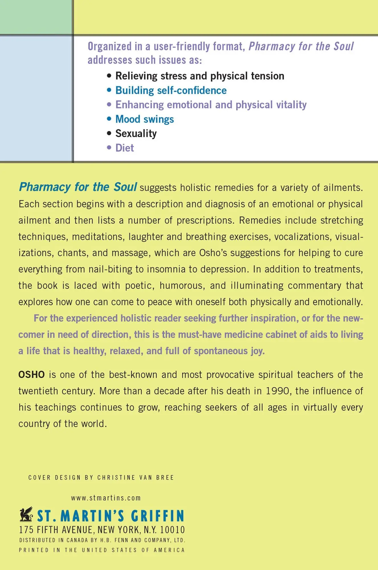 Rückseite: 9780312320768 | Pharmacy for the Soul | Osho | Taschenbuch | Kartoniert / Broschiert