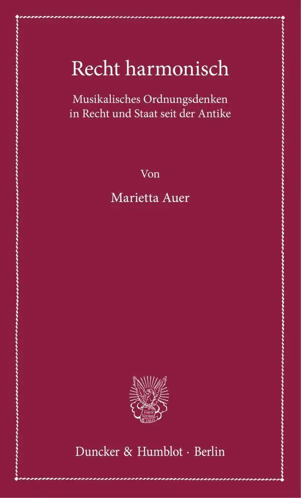 Cover: 9783428190768 | Recht harmonisch | Marietta Auer | Taschenbuch | 219 S. | Deutsch