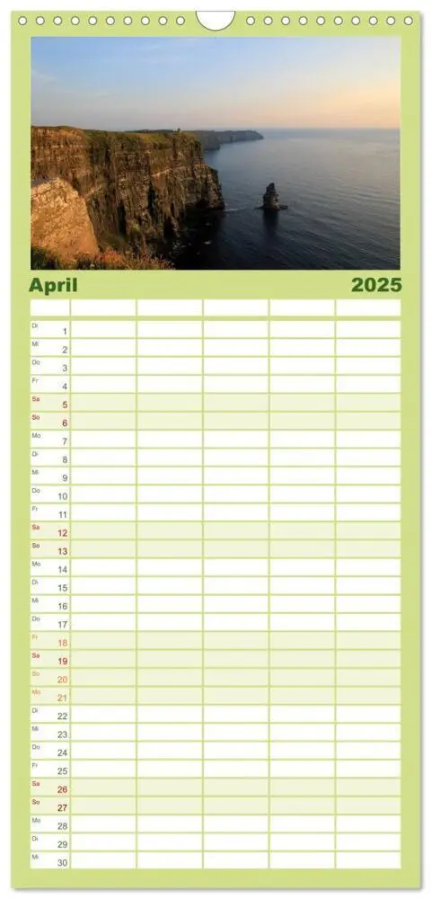 Bild: 9783457110768 | Familienplaner 2025 - Irland mit 5 Spalten (Wandkalender, 21 x 45...