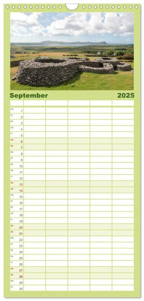 Bild: 9783457110768 | Familienplaner 2025 - Irland mit 5 Spalten (Wandkalender, 21 x 45...