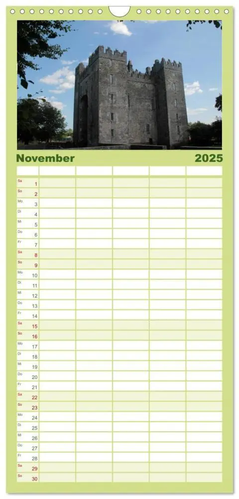 Bild: 9783457110768 | Familienplaner 2025 - Irland mit 5 Spalten (Wandkalender, 21 x 45...