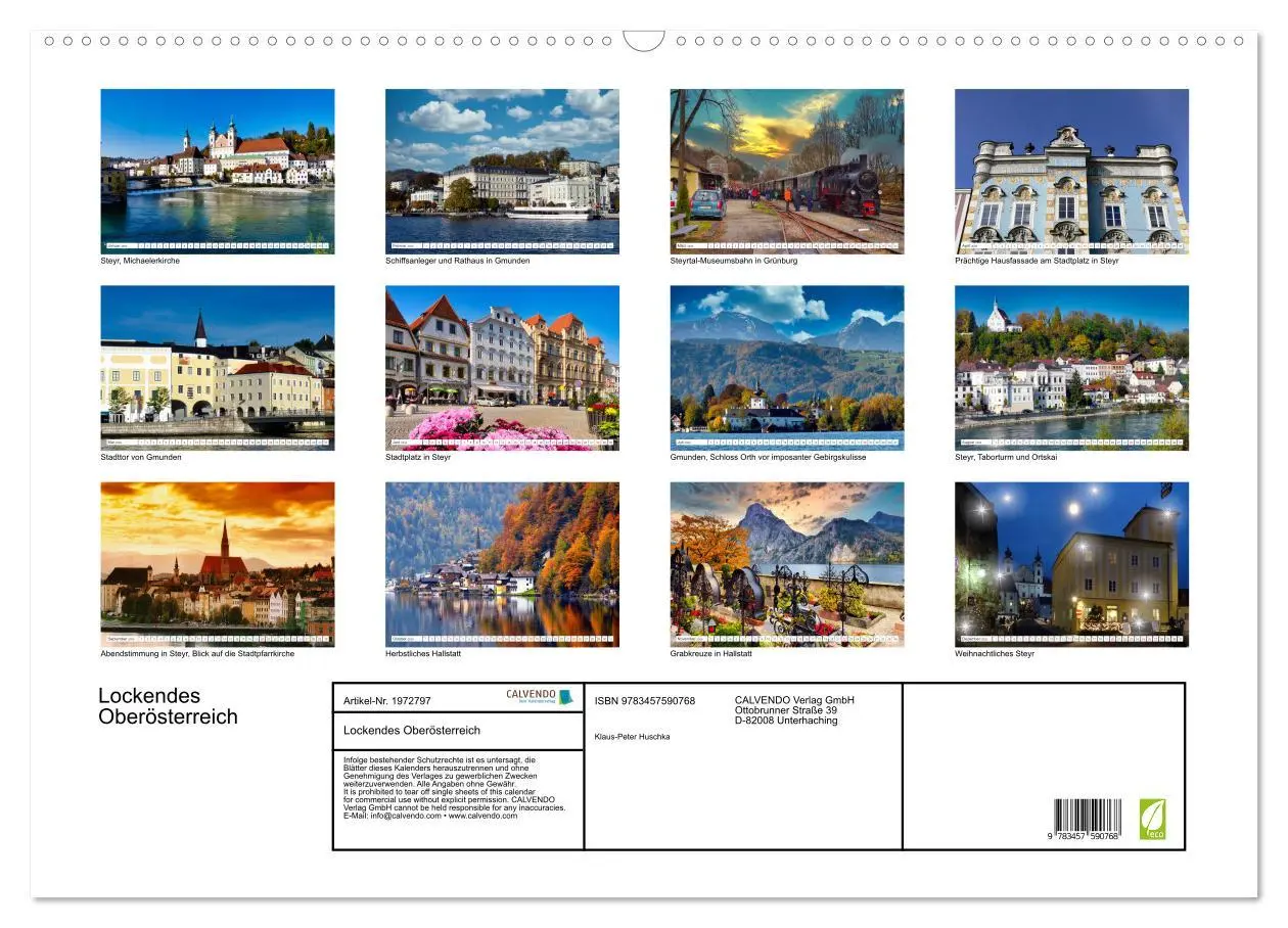 Bild: 9783457590768 | Lockendes Oberösterreich (Wandkalender 2026 DIN A2 quer), CALVENDO...