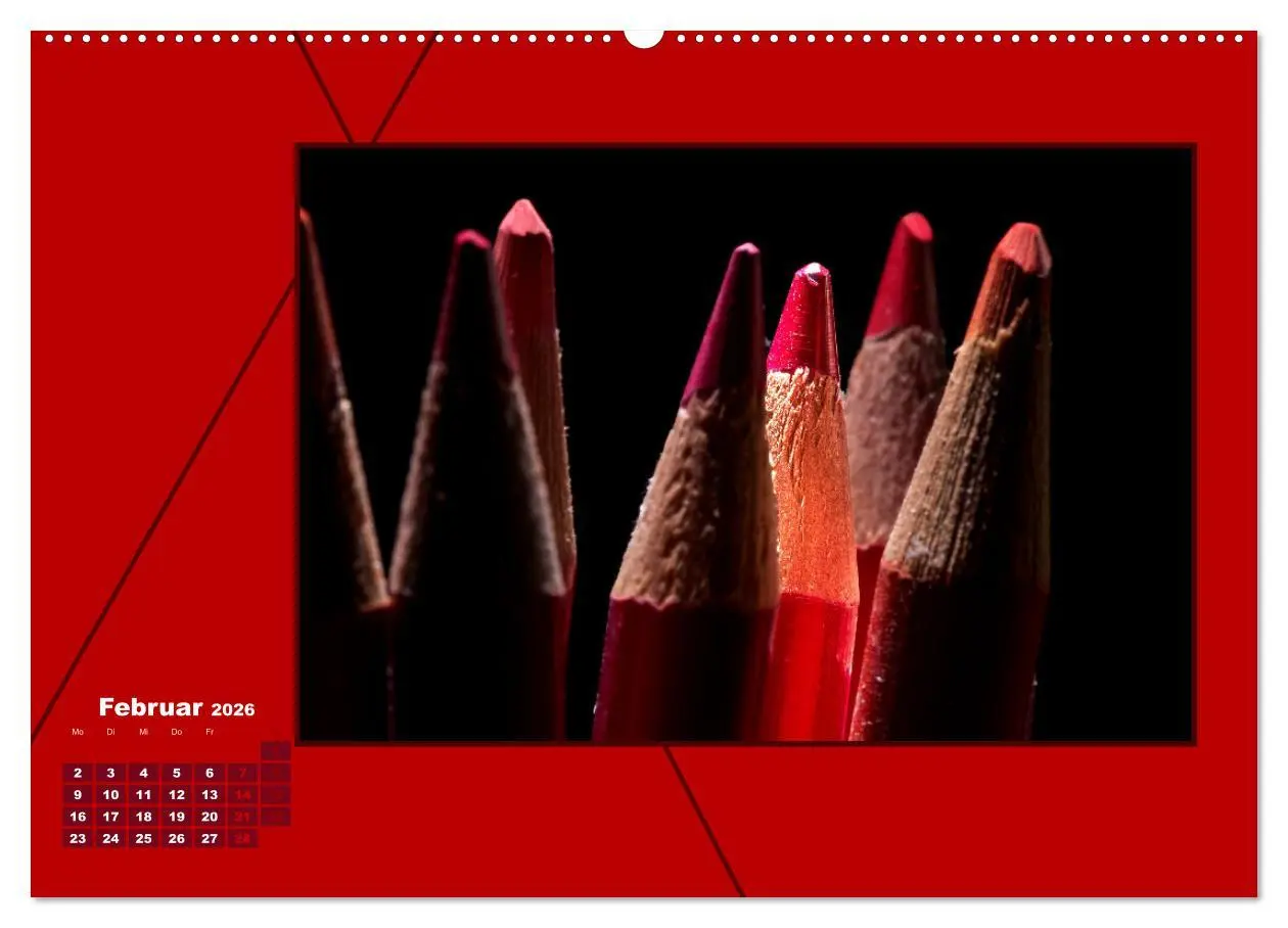 Bild: 9783457800768 | Powerfarbe Rot (Wandkalender 2026 DIN A2 quer), CALVENDO...