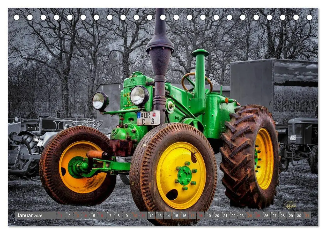Bild: 9783516050868 | Traktoren - Oldtimer (Tischkalender 2026 DIN A5 quer), CALVENDO...