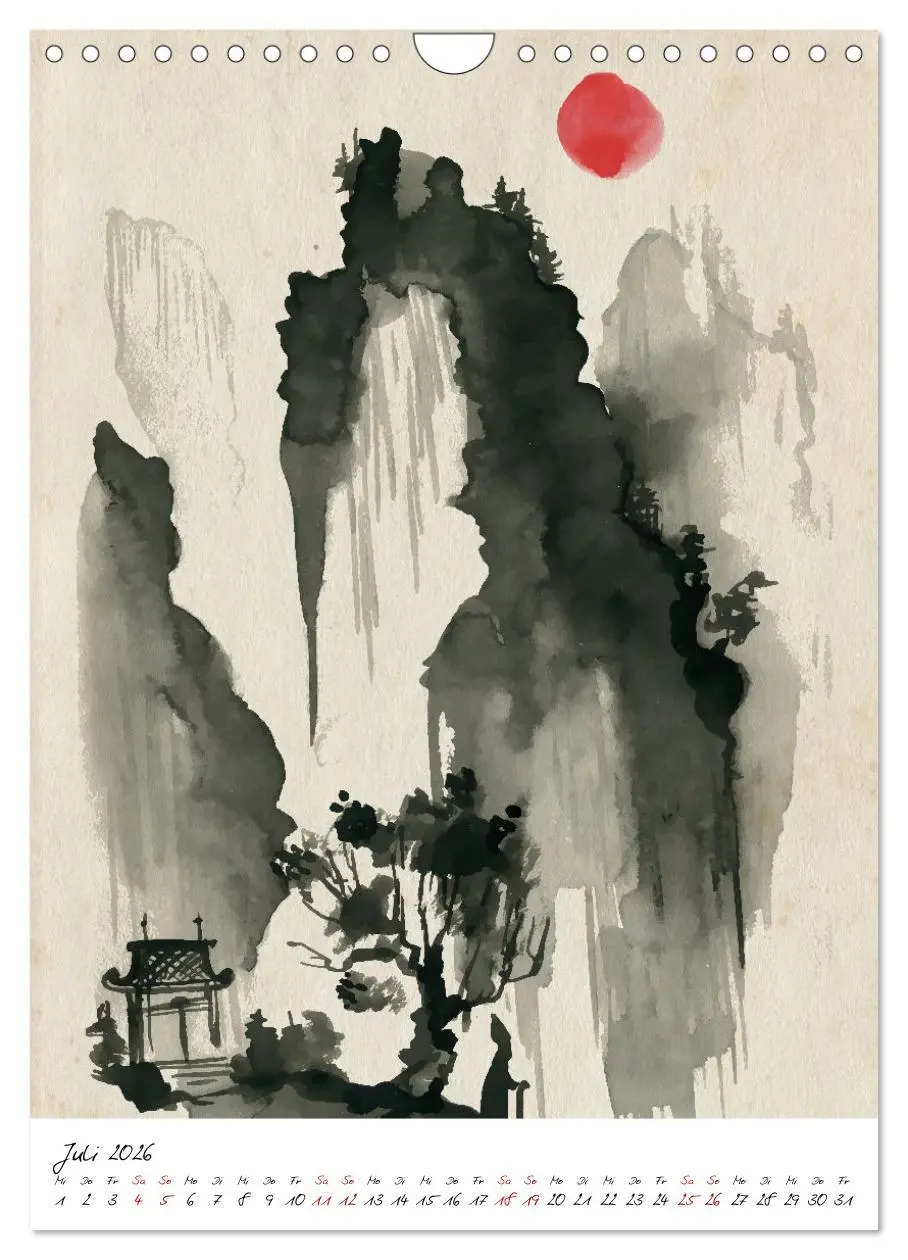 Bild: 9783516360868 | Sumi-e Kunst im japanischen Stil (Wandkalender 2026 DIN A4 hoch),...