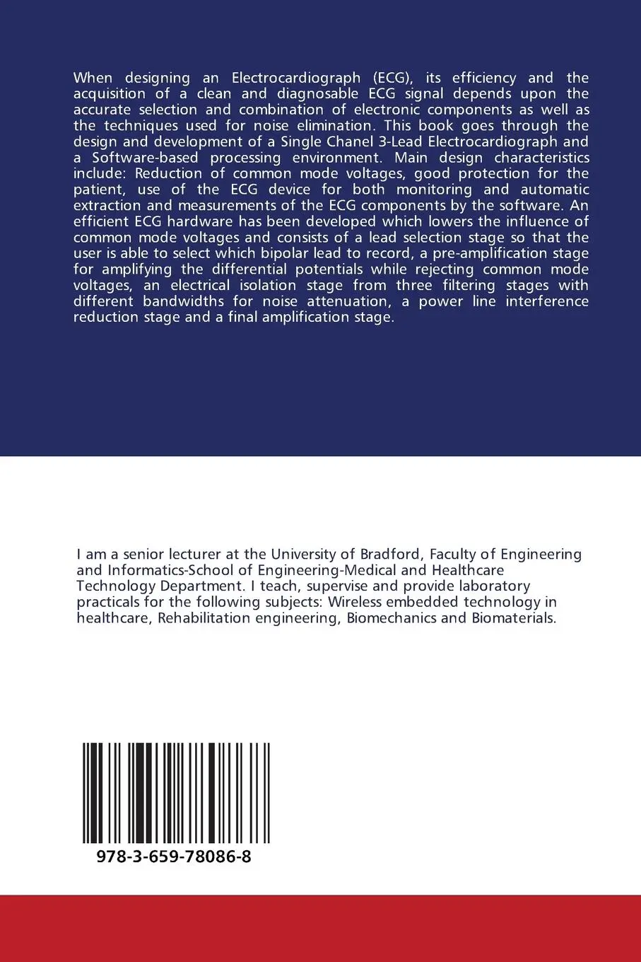 Rückseite: 9783659780868 | Design and manufacturing of a single channel medical ECG device | Buch