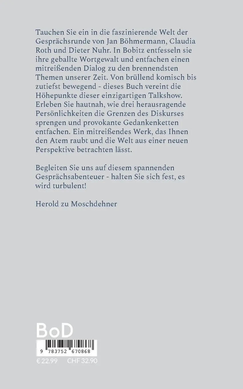 Rückseite: 9783752670868 | Fast fiktive Gespräche von Jan Böhmermann, Claudia Roth und Dieter...