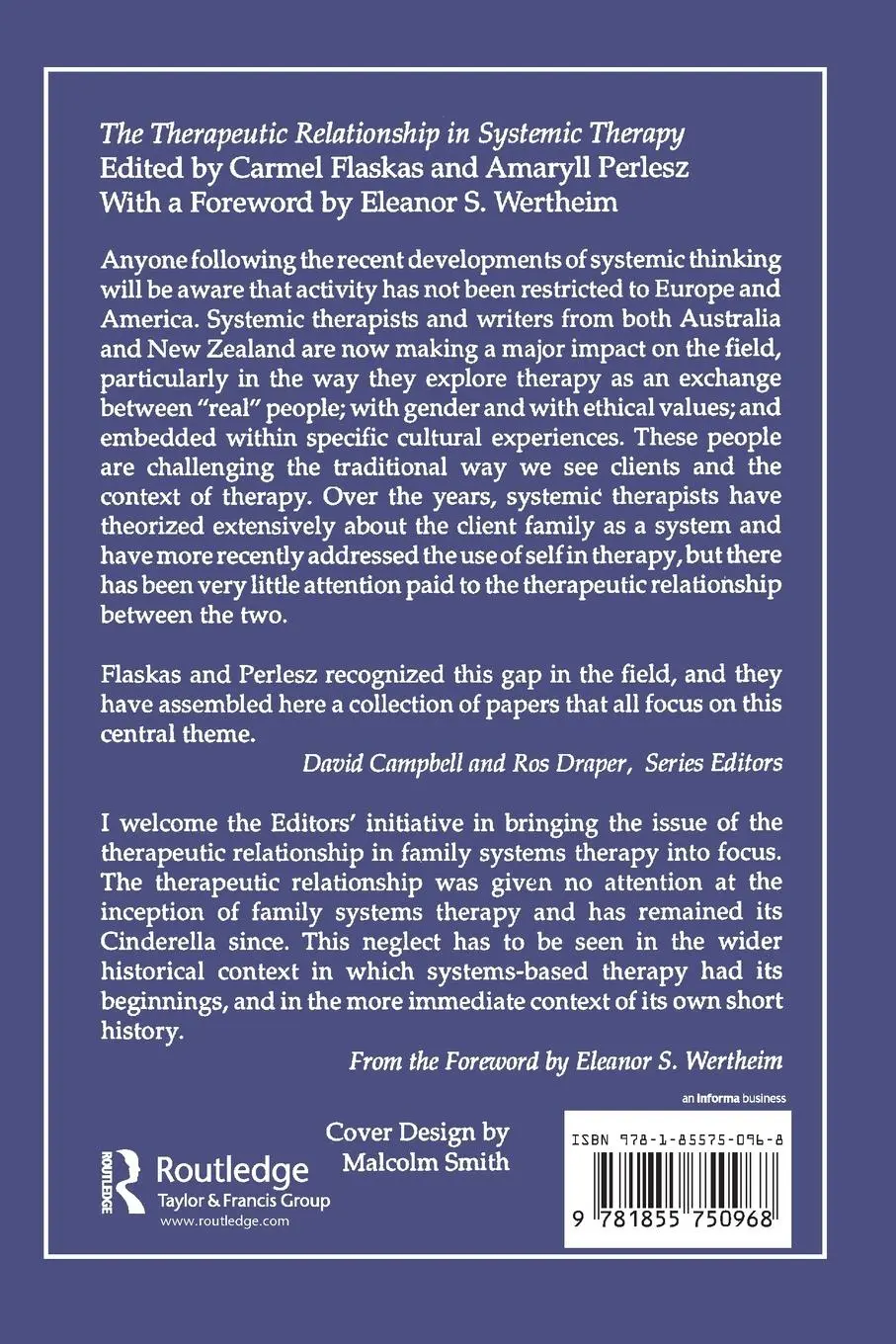Rückseite: 9781855750968 | The Therapeutic Relationship in Systemic Therapy | Flaskas (u. a.)