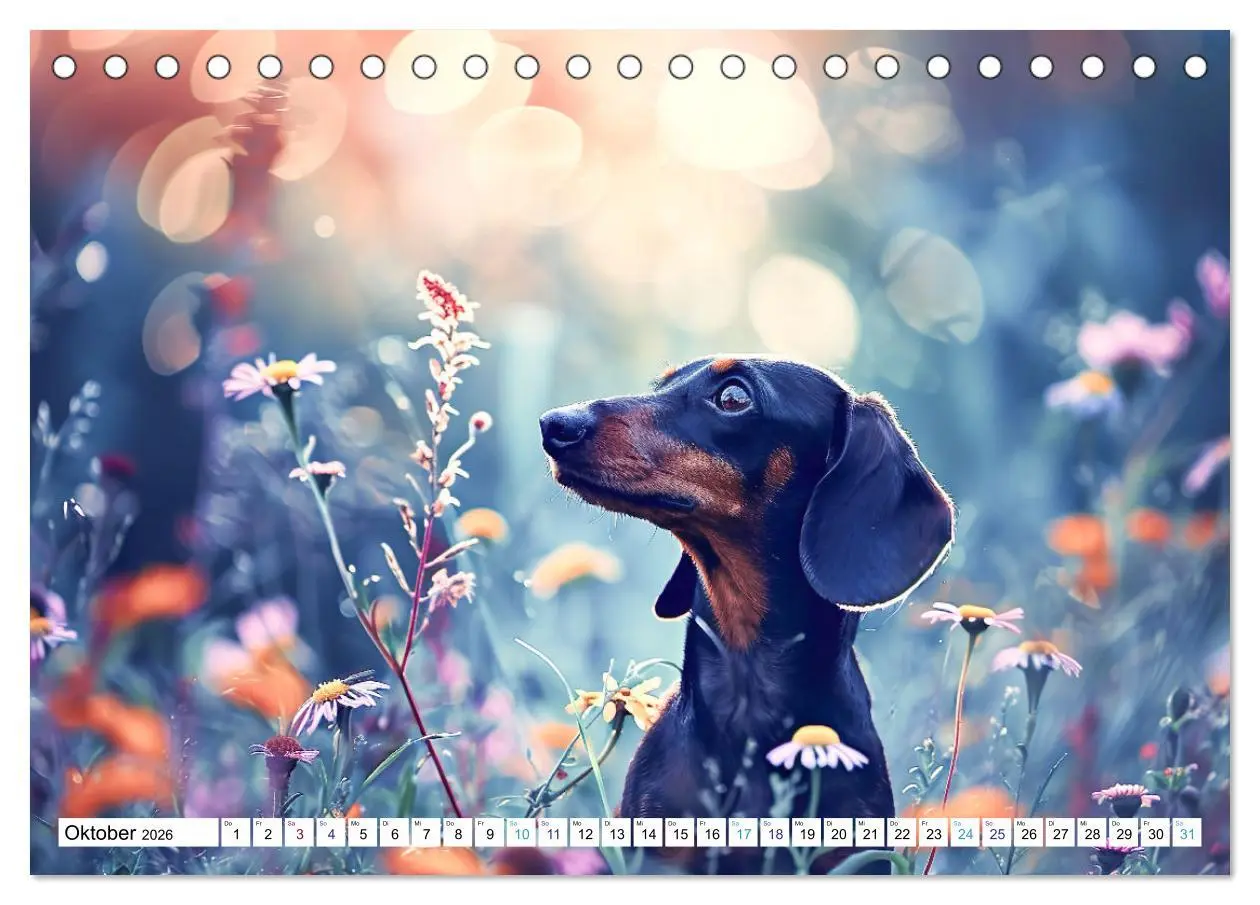Bild: 9783457400968 | Zauberhafte Dackel (Tischkalender 2026 DIN A5 quer), CALVENDO...